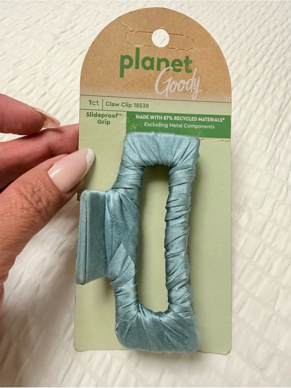 Satin Claw Clip – Light Blue